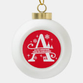 レターAモノグラムイニシャル名挨拶 セラミックボールオーナメント (正面)