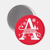 レターAモノグラムイニシャル名挨拶 マグネット (正面/裏面)