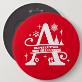 レターAモノグラムイニシャル名挨拶 缶バッジ (正面&裏面)