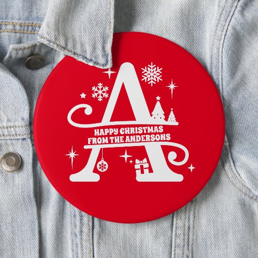 レターAモノグラムイニシャル名挨拶 缶バッジ (インサイチュ)