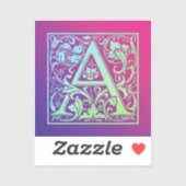 レターAヴィンテージカラフルの最初の文字グラデーション シール (シート)