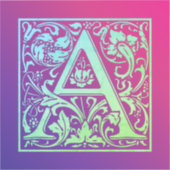 レターAヴィンテージカラフルの最初の文字グラデーション シール (正面)