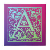 レターAヴィンテージカラフルの最初の文字グラデーション タイル (正面)