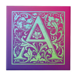 レターAヴィンテージカラフルの最初の文字グラデーション タイル