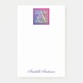 レターAヴィンテージカラフルの最初の文字グラデーション ポストイット