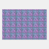 レターAヴィンテージカラフルの最初の文字グラデーション ラッピングペーパーシート (正面3)