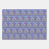 レターAヴィンテージカラフルの最初の文字グラデーション ラッピングペーパーシート (正面2)