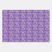 レターAヴィンテージカラフルの最初の文字グラデーション ラッピングペーパーシート (正面)