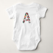 レターA | お洒落フローラレターI ベビーボディスーツ (裏面)