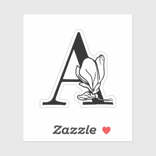 レターA -バラ シール (シート)