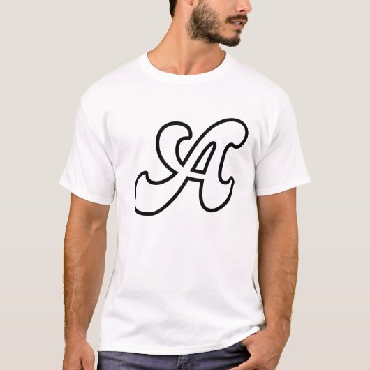 レターA -パーソナライズされたイニシャルデザイン Tシャツ (正面)