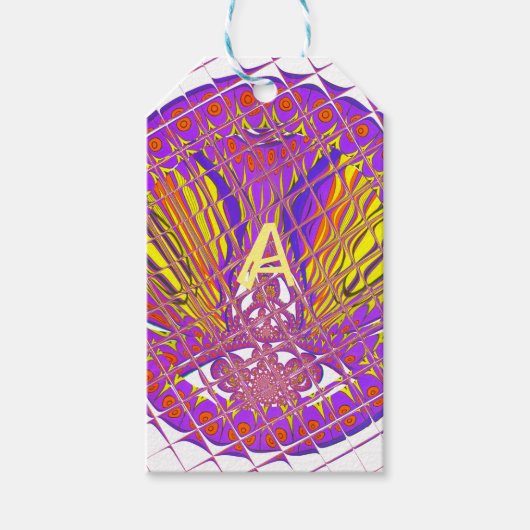 レターA、ロカラフルゴ文字デザイン ギフトタグ (正面)