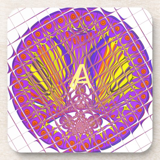 レターA、ロカラフルゴ文字デザイン コースター (正面)
