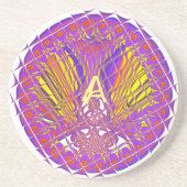 レターA、ロカラフルゴ文字デザイン コースター (正面)