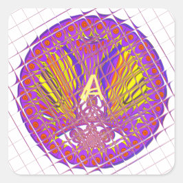 レターA、ロカラフルゴ文字デザイン スクエアシール