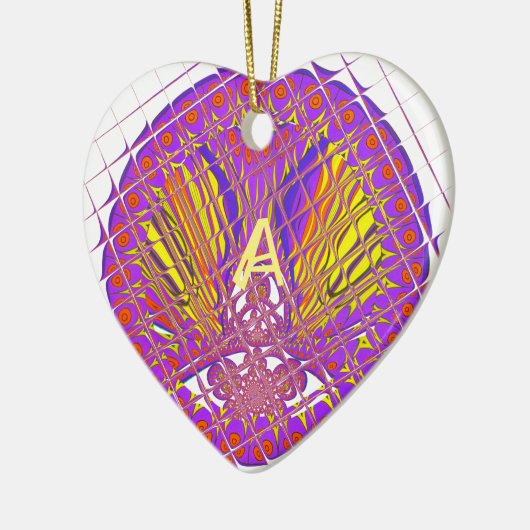 レターA、ロカラフルゴ文字デザイン セラミックオーナメント (左)