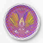 レターA、ロカラフルゴ文字デザイン ペーパープレート (正面)