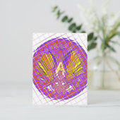 レターA、ロカラフルゴ文字デザイン ポストカード (スタンド正面)