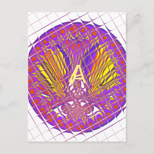 レターA、ロカラフルゴ文字デザイン ポストカード (正面)