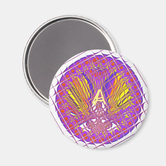 レターA、ロカラフルゴ文字デザイン マグネット (正面/裏面)