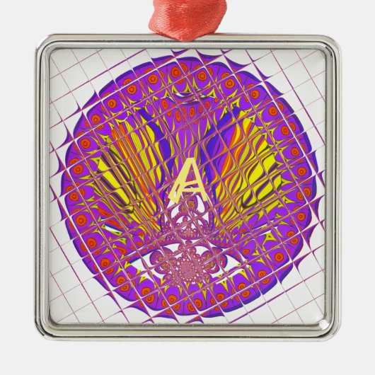 レターA、ロカラフルゴ文字デザイン メタルオーナメント (正面)