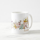 レターA -金ゴールドフローラ名姉妹同僚の友人 コーヒーマグカップ (正面右)