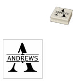 レターA | 黒い装飾用分割モノグラム ラバースタンプ (押印)