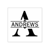 レターA | 黒い装飾用分割モノグラム ラバースタンプ (インプリント)