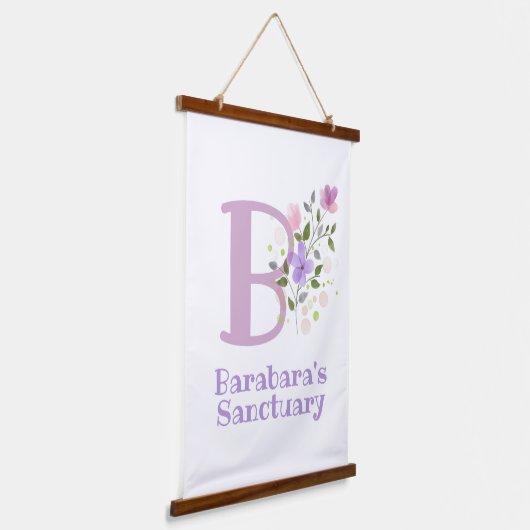 レターBと名(フローラデザイン) 吊り下げ型タペストリー (傾斜あり)