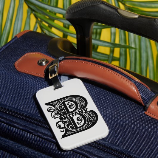 レターBカスタムモノグラム ラゲッジタグ (正面インサイチュ1)