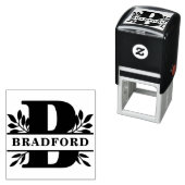 レターBクラシック葉ファミリー名モノグラム セルフインキングスタンプ (インサイチュ)