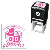 レターBクレスト名前をカスタムするユニコーンライブラリスタンプ セルフインキングスタンプ (インサイチュ)