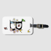 レターBフローラバタフライモノグラムイニシャル ラゲッジタグ (正面横)