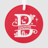 レターBモノグラムイニシャル名挨拶 オーナメント (裏面)