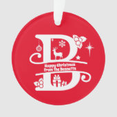 レターBモノグラムイニシャル名挨拶 オーナメント (正面)