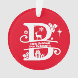 レターBモノグラムイニシャル名挨拶 オーナメント