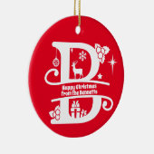 レターBモノグラムイニシャル名挨拶 セラミックオーナメント (右)