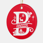 レターBモノグラムイニシャル名挨拶 セラミックオーナメント (左)