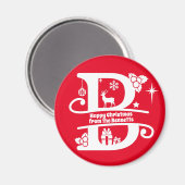 レターBモノグラムイニシャル名挨拶 マグネット (正面/裏面)