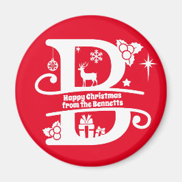 レターBモノグラムイニシャル名挨拶 マグネット