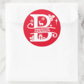 レターBモノグラムイニシャル名挨拶 ラウンドシール (バッグ)