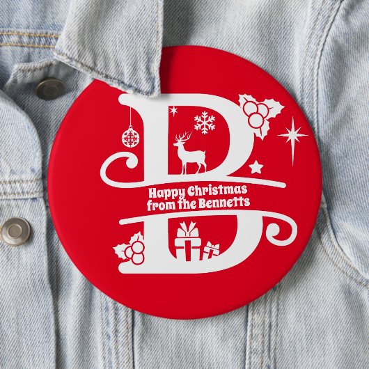 レターBモノグラムイニシャル名挨拶 缶バッジ (インサイチュ)