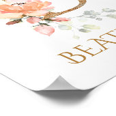 レターBモノグラムピンクピーチバラ子供部屋ポスター ポスター (角)