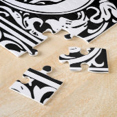 レターB中世モノグラムヴィンテージイニシャル ジグソーパズル (側面)