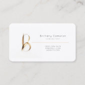 レターB書道金ゴールド/黒グラデーション単文字 名刺 (正面)