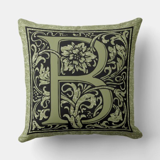 レターB最初の文字モノグラム クッション (裏面)