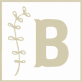 レターB白+ニュートラルABCアルファベットベビーブロック シール (正面)