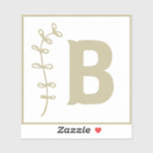 レターB白+ニュートラルABCアルファベットベビーブロック シール (シート)