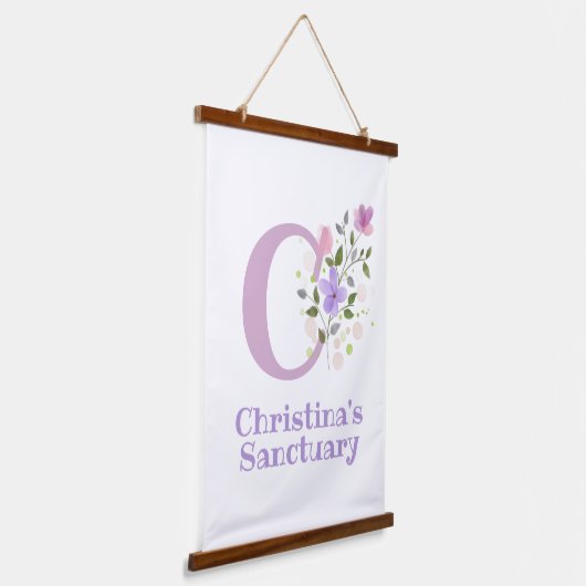 レターCと名(フローラデザイン) 吊り下げ型タペストリー (傾斜あり)