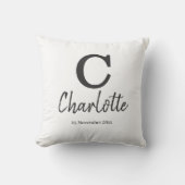 レターCのイニシャルパーソナライズされた名と日付 クッション (正面)